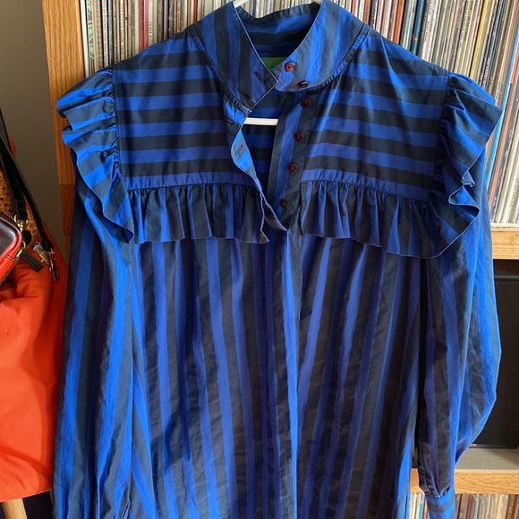 Clare V blue striped dress size S - Picture 8 of 9